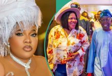 Toyin Abraham Close to Tears, Replies Trolls Dragging Her Over Tinubu: “They Are Cursing My Child”