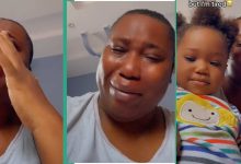 Nigerian Woman in Profuse Tears As Caesarean Section Changes Her Body System After She Gave Birth
