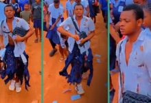 WAEC Final Paper: Secondary School Students Tear Their Uniforms, Celebrate After Finishing WASCE
