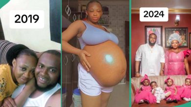 "4 Children in 5 Years": Lady And Her Husband Welcome Quadruplets, Inspiring Photos Go Viral