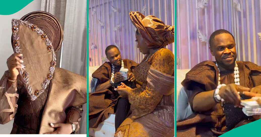 Nigerian Bride Receives Wads of Cash from Groom at Wedding, She Gets a Total of N200,000