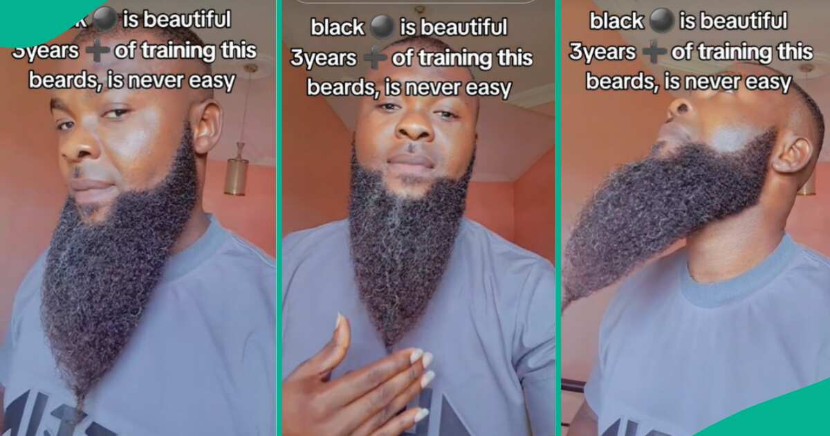 Nigerian Man Shows off Beards he's Been Training for 3 Years, Pretty Ladies React