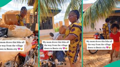 Nigerian Mother Travels by Bike from Village to Benin City to Deliver Food to Daughter, Unloads Them
