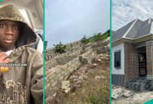 Nigerian Man Builds Bungalow, Shares Video of Home With Cute Roof Design