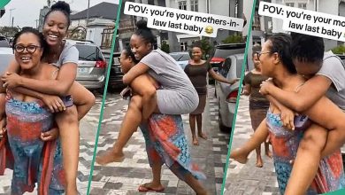 Nigerian Mother-in-law Backs Her Daughter-in-law, Pampers Her in Compound, Video Melts Hearts