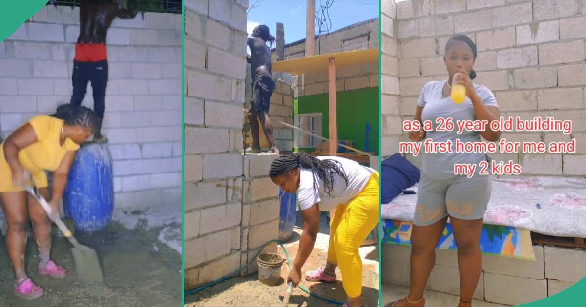 Young Mum of 2 Builds Her House With Little Support, Sleeps in Her Uncompleted Building