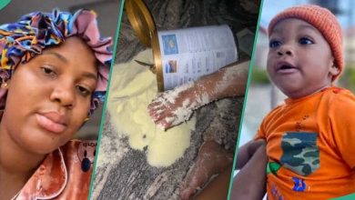 Nigerian Mum Almost in Tears as Little Son Wastes N27,000 Milk, Video Goes Viral on TikTok