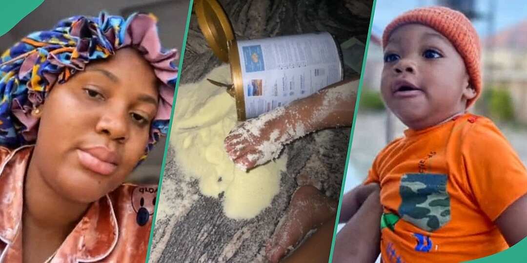 Nigerian Mum Almost in Tears as Little Son Wastes N27,000 Milk, Video Goes Viral on TikTok