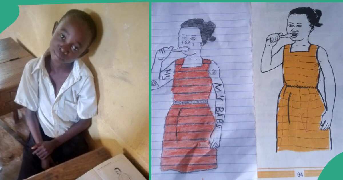 NYSC Member Teaching in School Shares Creative Drawings By Her Student Who Hates Writing Notes