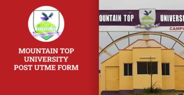 Mountain Top University Post-UTME Form