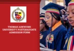 Thomas Adewumi University Postgraduate Admission Form