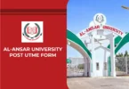‎Al-Ansar University Post UTME Form