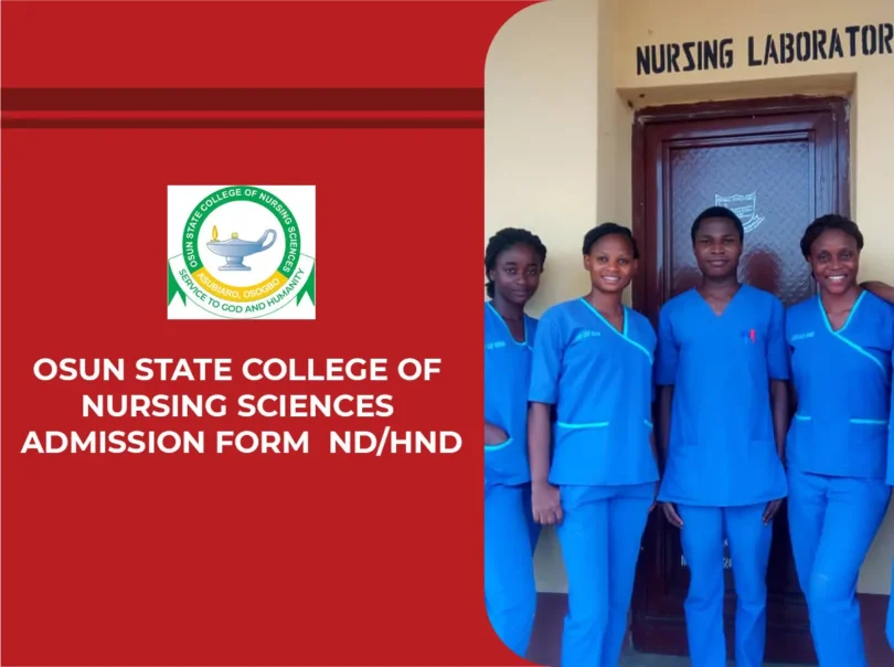 Osun State College of Nursing Sciences Admission Form