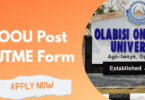 Olabisi Onabanjo University Post UTME Form
