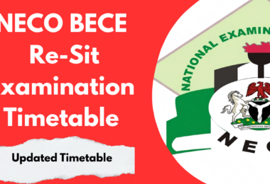 NECO BECE Re-Sit Timetable