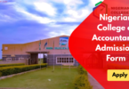 Nigerian College of Accountancy Admission Form